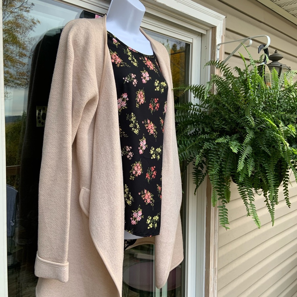 NWT Chickwish Linen Wide Lapel Open Cardigan 1X